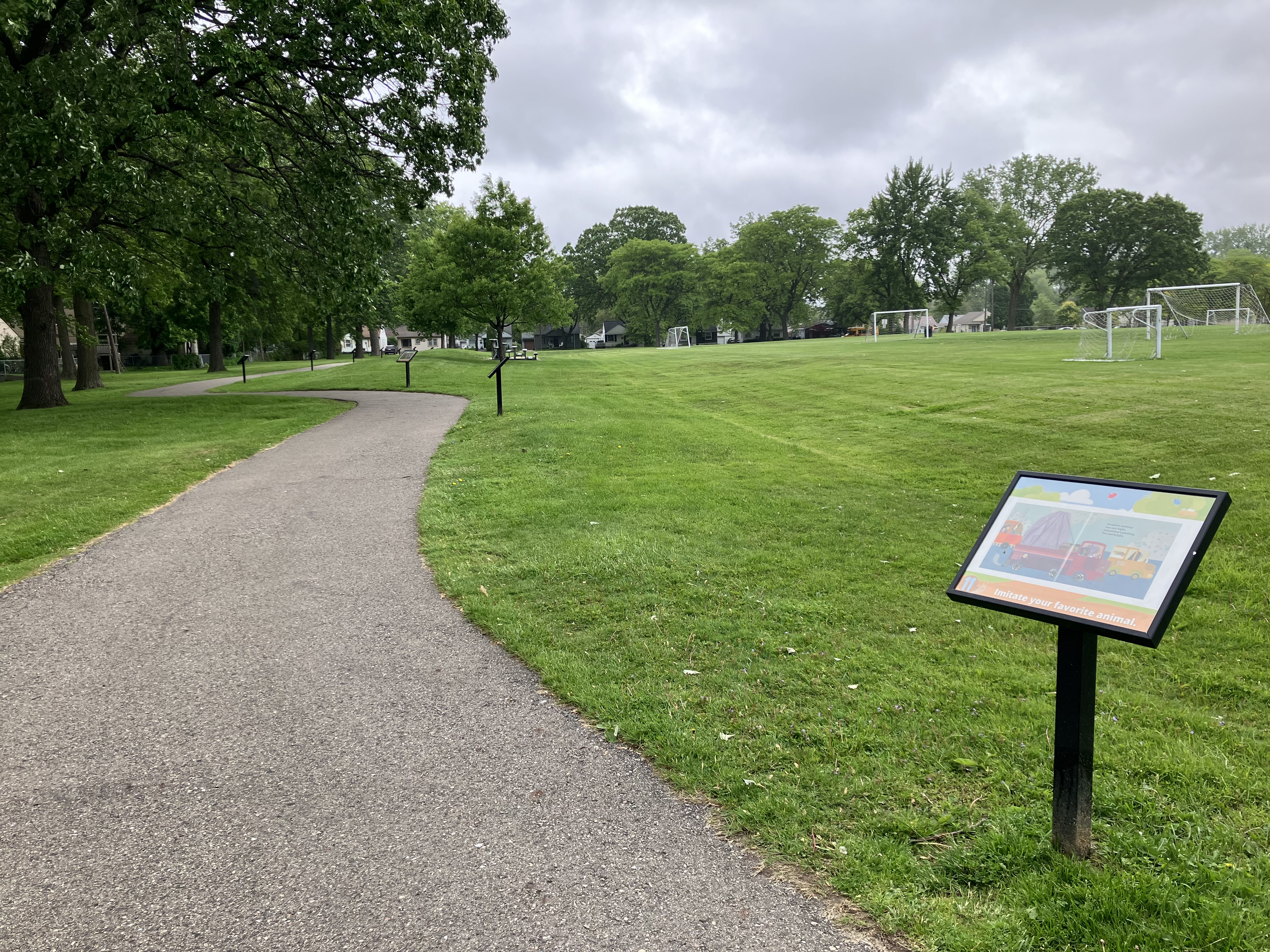 Story Trail path going from the top to bottom of the photo